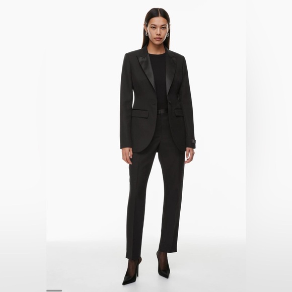 NWT Aritzia Babaton Elaborate Pant Black Size 4 wool mid-rise cigarette pants - Picture 5 of 16